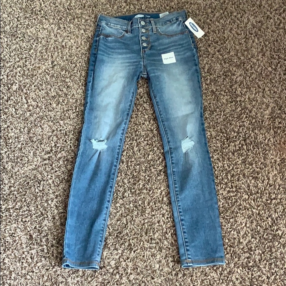 ripped blue jeans